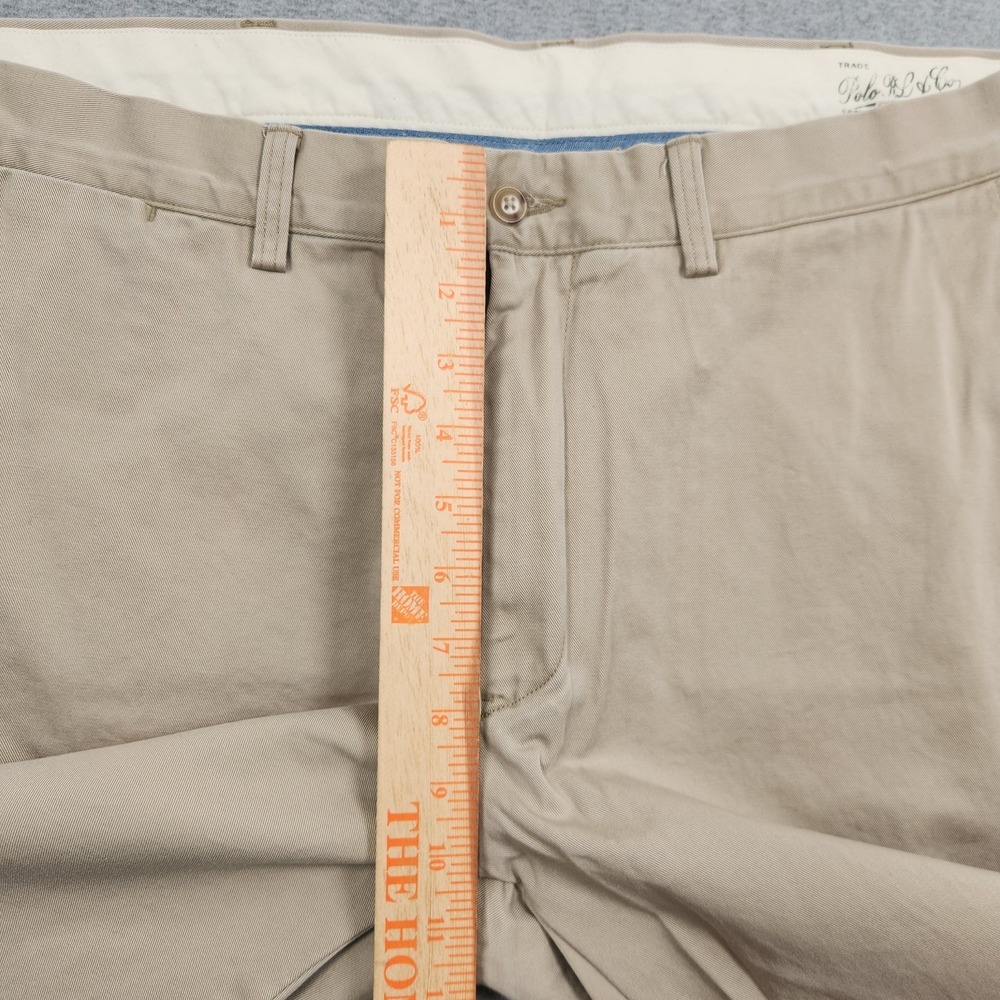 Polo Ralph Lauren Pants Mens 36x34 Khaki Tan Classic Fit Straight Chino Cotton - Picture 9 of 12